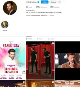 Hrithik Roshan Social Media Hrithik Roshan