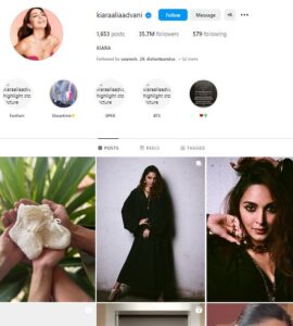 Kaira Advani Instagram Account Kaira Advani